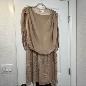 Elegant Beige Dress with Embellishments